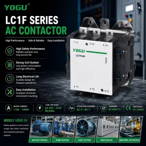 Series AC Contactor 115A-620A 3 Pole Magnetic Contactor for Motor Control Industrial Power Distribution IEC Standard