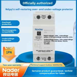 Shanghai Liangxin NDGQ1Z-63 Series Self-resetting Over and Under Voltage Protector 1P+N Down-in-line Circuit Breaker 32A 40A