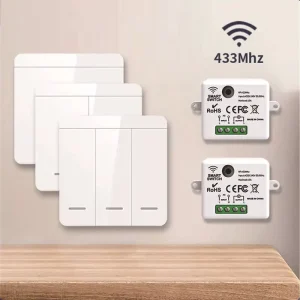 Shinechip Smart Wireless Remote Control Switch Suitable Home Use Dual Multi Control Functionality No Wiring Required No Control