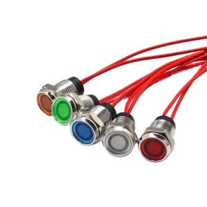 Short 8mm Indicator Light Pilot Lamp LED Signal with Wires Red Green Yellow Blue White