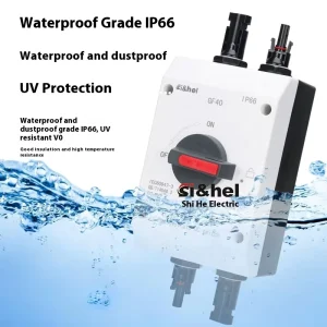 Si&hel TUV MC4 IP66 Waterproof Metal Solar Power Load Control Disconnectors Box Low Voltage DC Isolation Switch Photovoltaic Shieldhz