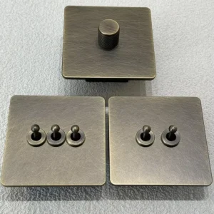 Silicon controlled Dimmer Light Toggle Switch Retro Style Brass Stainless Steel UK Standard European Universal 13A Socket 250V 86