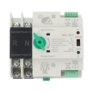 Single Phase Automatic Transfer Switch High Sensitive Response Dual Power 110V/220V 125A Circuit Breaker 63A Frame Current