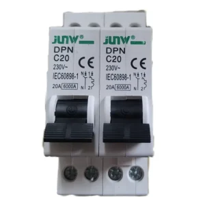 Single Phase Miniature Circuit Breaker EBS1B DPN 1P+N MCB 4.5KA 3/6/10/16/20/25/32A 230V 50/60HZ PA66 Din Rail Copper BCD