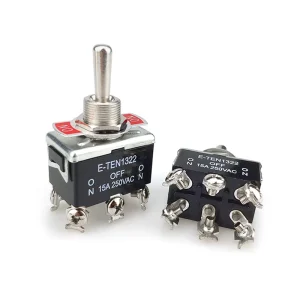 Single Pole On Off On Auto Reset 3 Position 3 Pin Momentary Toggle Rocker Switch LT2132B Metal Material