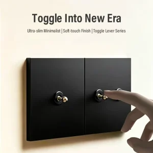 Skin-Feel Matte Black Durable Retro 10A Toggle Light Switches UK/EU/Universal Sockets
