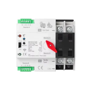 Smart 16A 20A 25A 32A 40A 50A 63A 80A 100A AC 110v 220V 2P 3P 4P Solar Power Dual ATS Automatic Transfer Switch