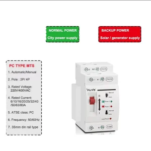 Smart ATS Din Rail PC Type 2P 80A 230V Single Phase 6kA Breaking Capacity Household Use Uninterrupted Automatic Transfer