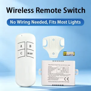 Smart Home System RF Remote Segmented Switch 220V 10A Lighting Control 20m Range Battery Operated ABS Material Home Use KAIYI