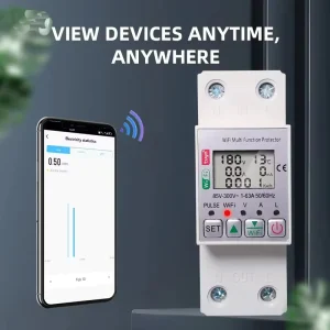 Smart Home System Wi Fi Enabled 63A 300V IP12 Digital Display Copper PVC Energy Remote Control Switches