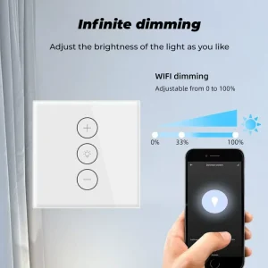 Smart Home Wifi Wall Touch Dimmable Switch App Remote Control With Timer Function Voice Control Home Smart Dimmable Switch