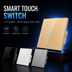 Smart Lighting Wall Switch with Manual Touch App and Voice Control for Home Electrical Automation