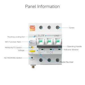 Smart Quick Switching Circuit Breaker WIFI Electrical MCB Voltage Protect YSM7W 3P