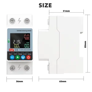 Smart Single-Pole Circuit Breaker Meter 63A Top-Up Over-Under Voltage Protection 100kA Breaking Capacity for Rental Housing