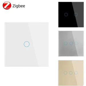 Smart Wall Switches Zigbee Light Switches No Neutral No Capacitor Required Voice Control for Compatible Smart Life Tempered