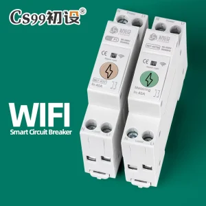 Smart WiFi Miniature Circuit Breaker 220V 40A 63A Amp 1P Metering Home Wireless Remote Control Timer PA66 Material