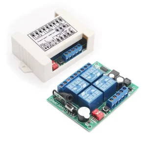 Smart Wireless Remote Control Switch DC 12V-48V 4 Channel RF Relay Receiver for Multi Device Home Security Alarm Control