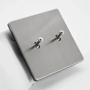 Smooth Action Wear Resistant CE Approved 1 2 3 4 Gang Brushed Stainless Steel Retro Toggle Wall Light Switch for Contractors