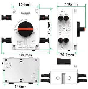 Solar DC Isolator Switch 1200V 16A 25A 32A Din Rail PV Disconnect Switch for Solar Inverter Combiner Box