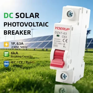Solar DC MCB 1P 2P 3P 4P AC DC Breaker 1pole 2pole 3pole 4pole 6A 10A 16A 20A 25A 32A 40A 50A 63A Mini Miniature Circuit Breaker