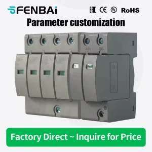 Solar PV DC Surge Protector SPD T2 2P 3P 4P 20kA 40kA 500V 1000V 1200V AC 275V 385V Industrial Household Lightning Arrester