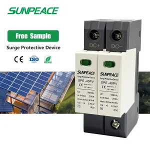 Solar PV SPD DC 800V T2 2P 3P 2 Pole 3 Pole 20KA 40KA Lightning Protection Surge Arrestor Surge Protector Devices