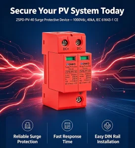 Solar PV T2 Surge Protection Device (SPD) with Lightning Protection and 40 KA Max Discharge Current