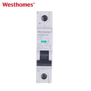 Solar System WSB9Z-80 DC 1P MCB 10A 16A 32A 40A 50A 63A DC Miniature Circuit Breaker 6kA