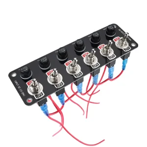 Source factory 6 Way DC12 24V Toggle Switch Panel 10A Separate Fuse Auto Switch Control Panel for Truck Camper Boat