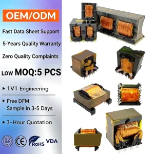 Speed Custom High Efficiency Led Boost Adapter EE/EQ/EFD Series 7KV 9KV 12KV Output High Frequency Ferrite Core Transformer