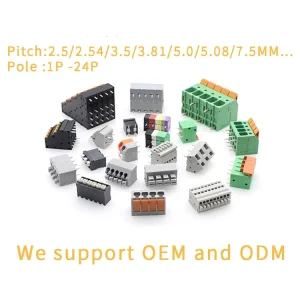 Spring Bornier Type PCB Terminal Blocks 2.5mm 3.5mm 5.0mm
