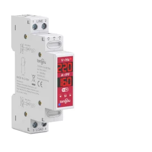 Square LED Digital Display Copper Voltage Current Meter 100A Dual Indicator Rail Mounting Tester 6kA Breaking Capacity Circuit