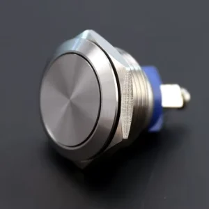 Stainless Steel 19mm Short Momentary Push Button Switch IP65 NO Metal Waterproof for Heavy Duty Machine Start