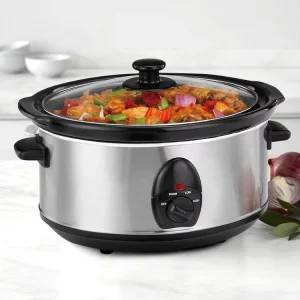 Stainless Steel Electric Stew Slow Cooker 3.5QT Sous Vide Home Appliance