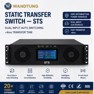Static Transfer Switch 19 Inch Rack Mount Dual Input Automatic Transfer Seamless Power Switching