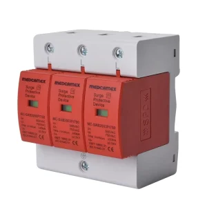 Super Heavy T1+T2 Surge Protector PBT Material 50KA Iimp 200KA Max Discharge Lightning Arrester for Large Wind Solar Systems