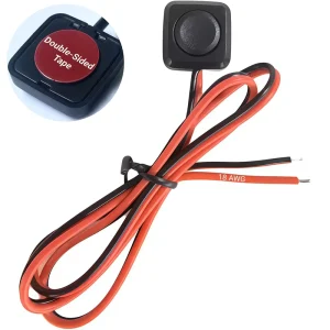 Surface Mount Square Push Button Switch 12V 24V DC 125V 250V AC Small Plastic Momentary Switch 2 Pin (ON)-OFF with 12 Inch Wire