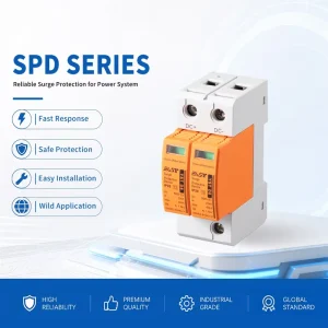 Surge Protective Device SPD 2P DC500V In20kA Imax40kA IP20 T2 Class DC Surge Arrester YST D6