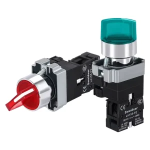 Sweideer 22mm LED Light Momentary Latching 2 3 Position 10A Selector Switches Button Power Knob Switch for Control Cabinet