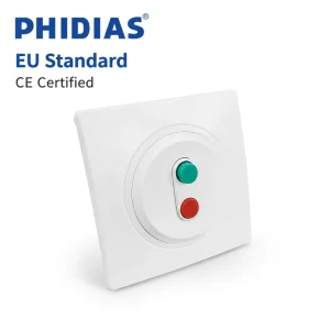 Switch 20A Wall Mounted Overload Protection Switch EU Standard Red Green Push Button Circuit Breaker Switch