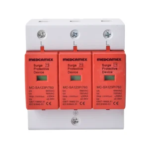T1 12.5KA 760VAC DIN Rail AC Surge Arrester Low Voltage SPD Protection Device Industrial PBT Solar Energy System Street