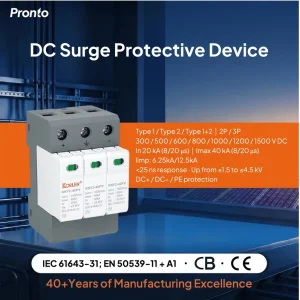 T2 3P DC600V SPD Surge Protector for Solar System and Electronic Equipment Lightning Protection