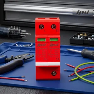 T2 AC SPD 175V Surge Protector 2 Poles 40kA Lightning Protection Industrial PBT Material