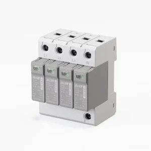 T2 AC SPD 4P 40kA 280V DIN Rail Mount Surge Protective Device Plastic for Solar System