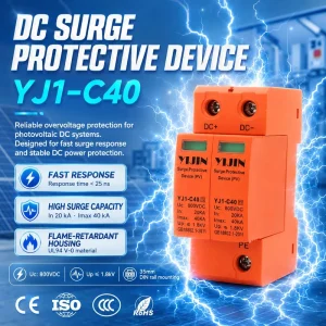 T2 DC SPD Surge Protective Device 2P/3P 800V-1500V Voltage Protector Solar System Lightning Arrester 40kA