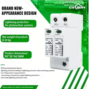 T2 DC Surge Protector 1200VDC Rated 100kA Max Discharge CE Certified for 1200V Solar PV Systems Customizable