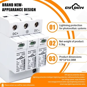 T2 DC Surge Protector 2P SPD Multi Voltage 150V To 500V Lightning Protection Device for Outdoor Photovoltaic Equipment