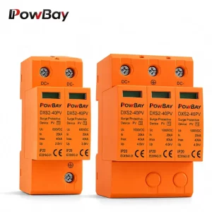 T2 Solar PV DC Surge Protector 2P 20KA 40KA 500V 600V 1000V Lightning Protection Device