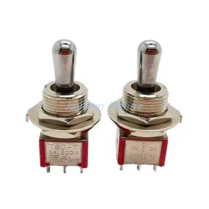 T80 T 12mm ON-OFF-ON DPDT 6Pin 3Position Maintained Mini Toggle Switch Short Handle 3A 250VAC/5A 125VAC