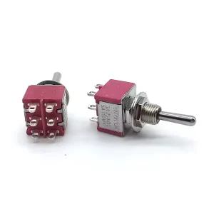 T812 Locking Type Toggle Switch T80 T ON ON 3A 250V 5A 125V 6mm 6PIN SP3T 3 Way Switches